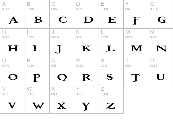 Booter - One Zero uppercase A-Z preview