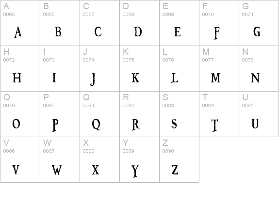 Booter - Zero Zero uppercase A-Z preview