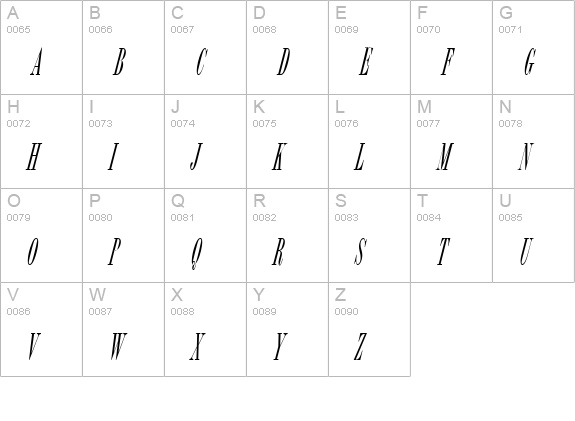 Bordeaux Italic Plain uppercase A-Z preview