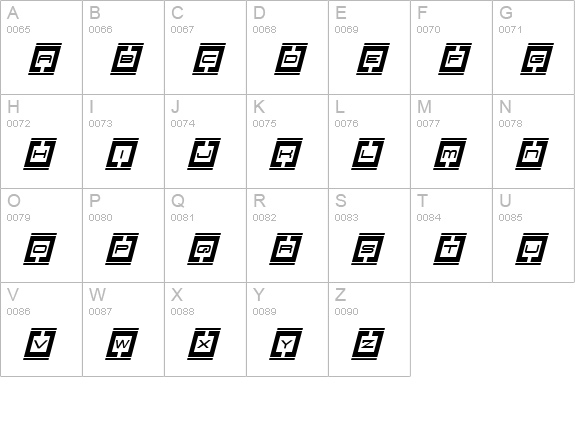 Border Base Future Italic uppercase A-Z preview
