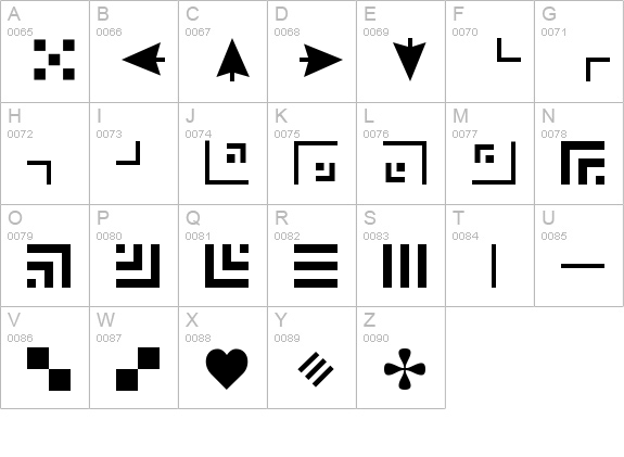 Borderbats Geo uppercase A-Z preview