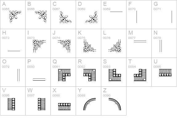 BorderfontClassicalsPlain uppercase A-Z preview