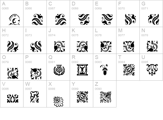 BordersOneSSK uppercase A-Z preview