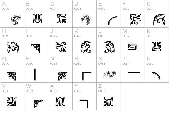 BordersOrnamentsP05 uppercase A-Z preview