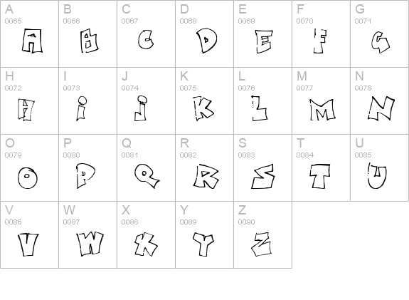 Bored Schoolboy uppercase A-Z preview