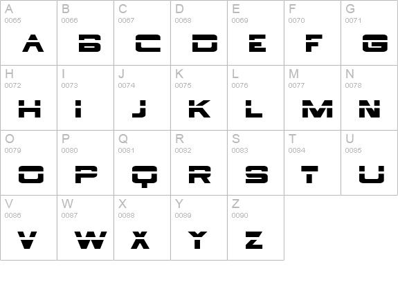 Borg-9 uppercase A-Z preview