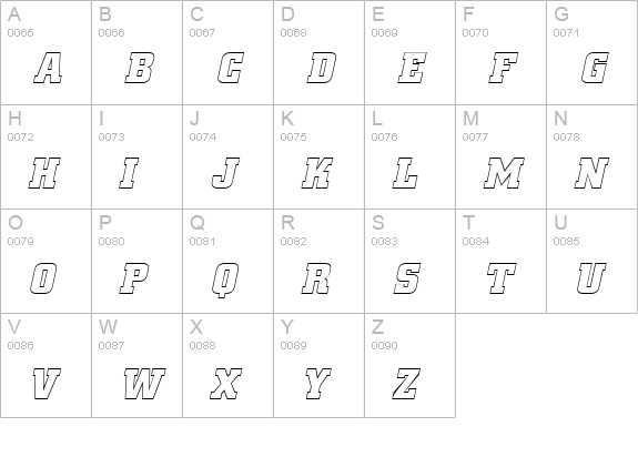 BorghsHollow Italic uppercase A-Z preview