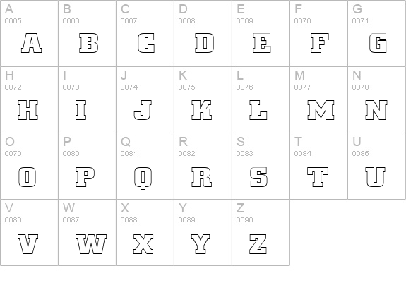 BorghsHollowExtended Normal uppercase A-Z preview