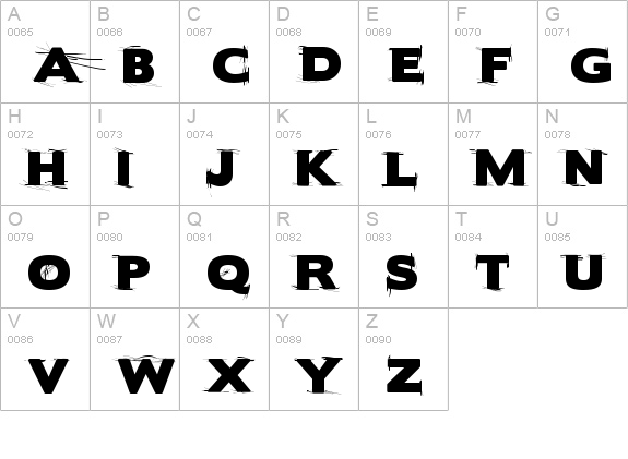 BorisBlackBloxxDirty uppercase A-Z preview