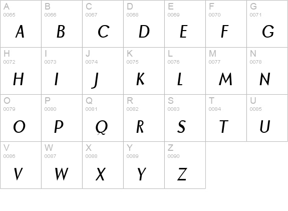 Borror Italic uppercase A-Z preview