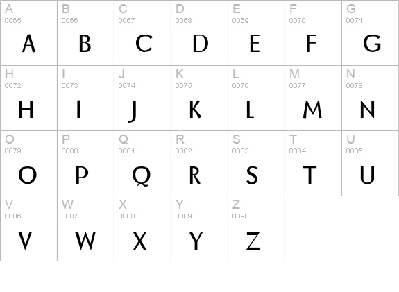 BorzoiRegular uppercase A-Z preview