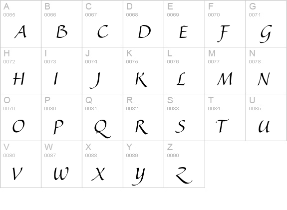 Boscribe Std uppercase A-Z preview