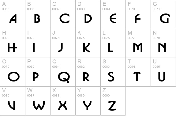 Bosnia Wide Bold uppercase A-Z preview