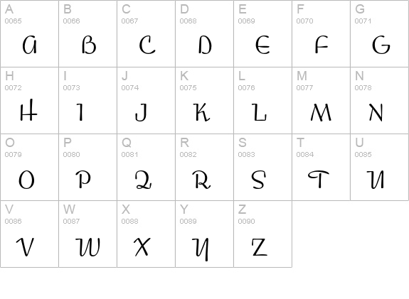 Bossa Nova MVB Std uppercase A-Z preview