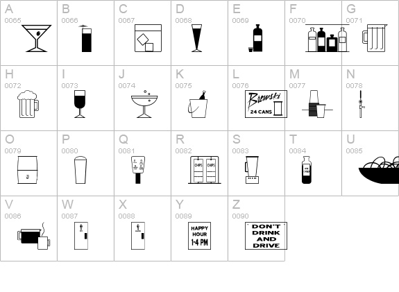 Bottles & Bars JL uppercase A-Z preview