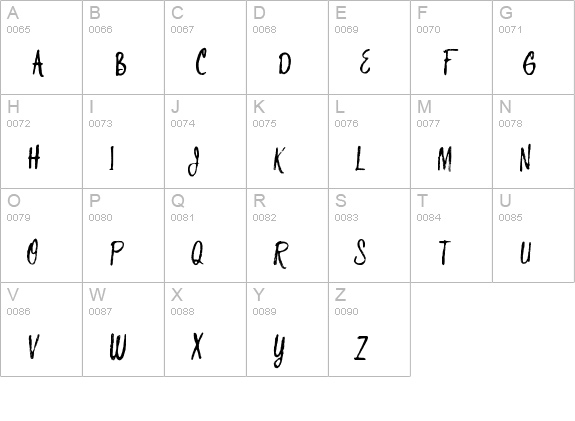 Bouffant uppercase A-Z preview