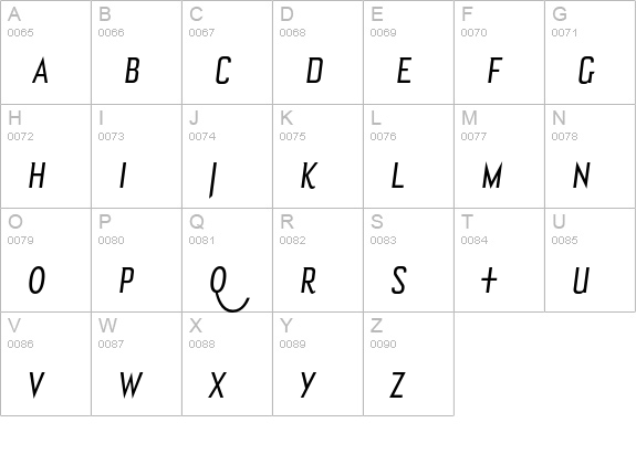 Bourgeois BookCondItalAlt uppercase A-Z preview