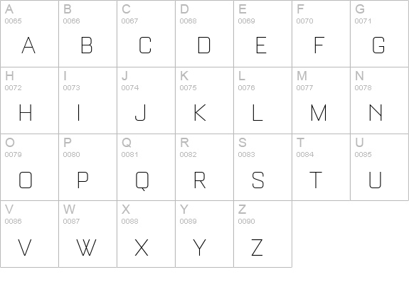 Bourgeois Light uppercase A-Z preview