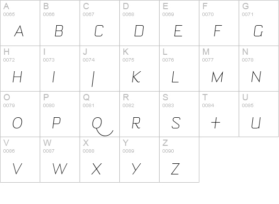 Bourgeois LightItalAlt uppercase A-Z preview