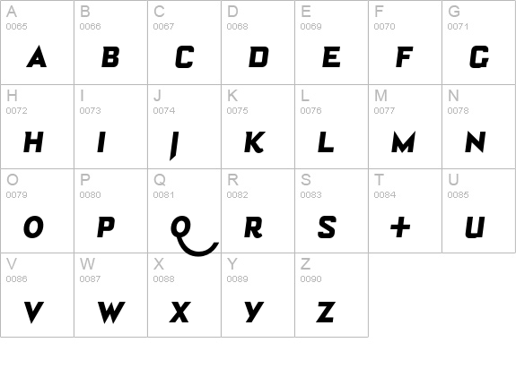 Bourgeois UltraItalAlt uppercase A-Z preview