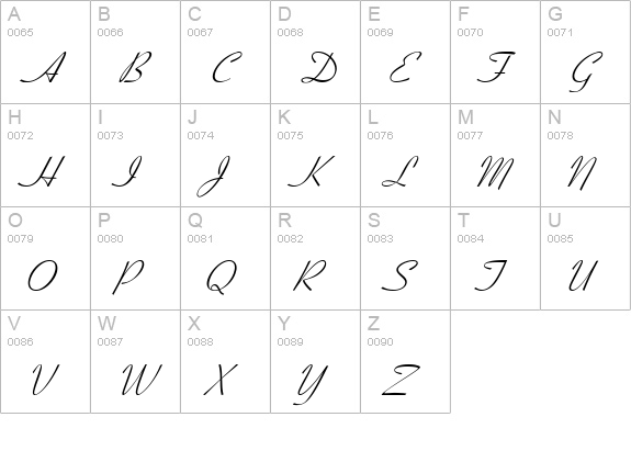 Bow Italic uppercase A-Z preview