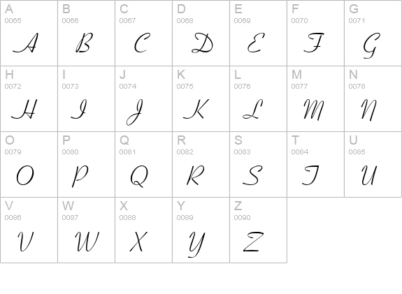 Bow Normal uppercase A-Z preview