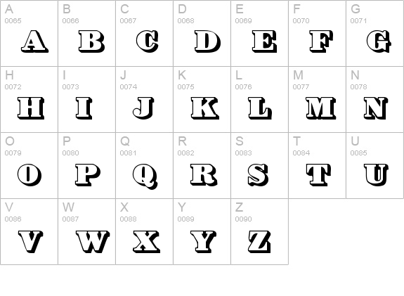 BowersShadow uppercase A-Z preview