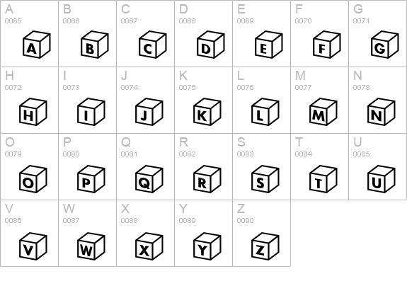 Box alphabeï¿¿ uppercase A-Z preview