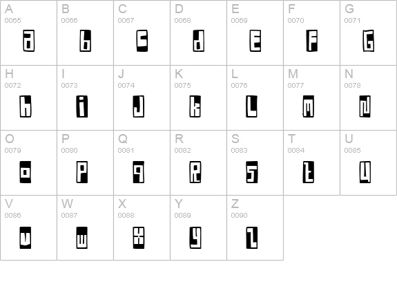 Box Font Negative uppercase A-Z preview