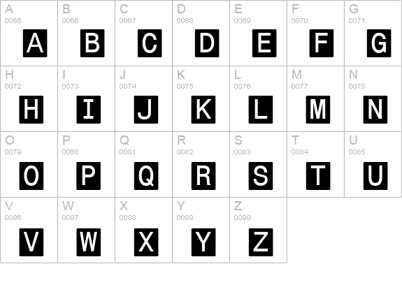 Boxed In uppercase A-Z preview