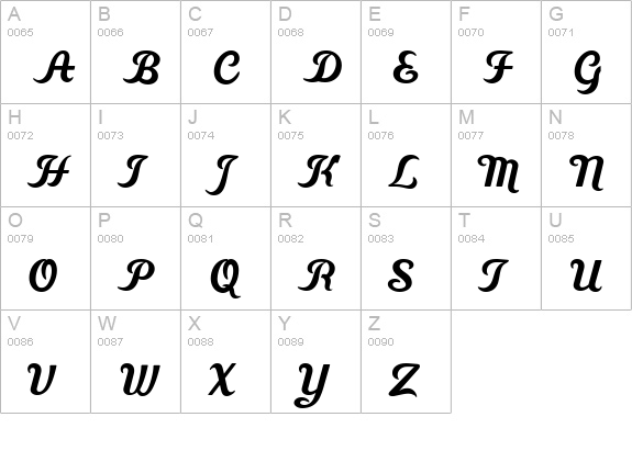 BoxerScriptJF uppercase A-Z preview