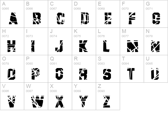 Brad uppercase A-Z preview