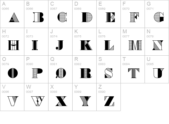 BradleyInitials uppercase A-Z preview