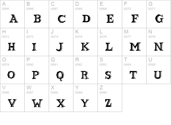 Brainhead uppercase A-Z preview