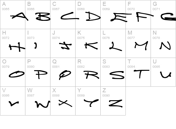 Brainless Thoughts uppercase A-Z preview