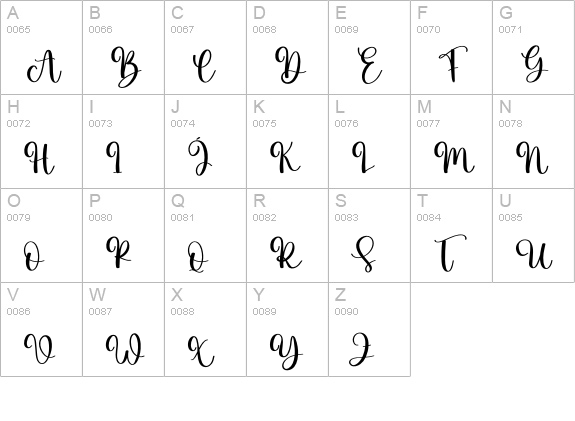 Branding uppercase A-Z preview