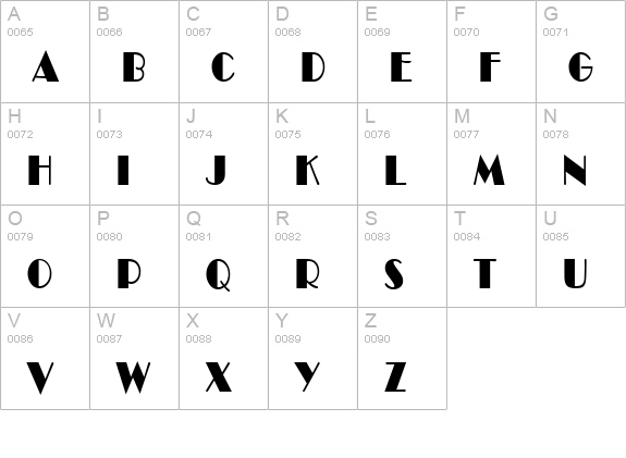 Brando Condensed Bold uppercase A-Z preview