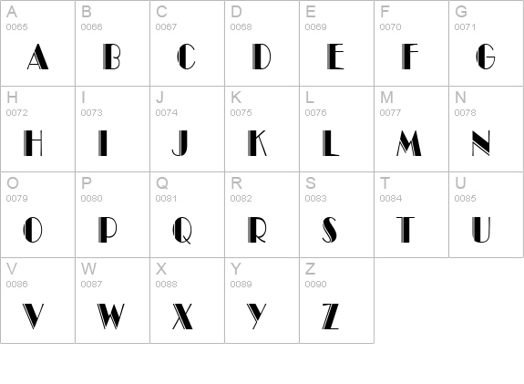 Brando Engraved Condensed Normal uppercase A-Z preview