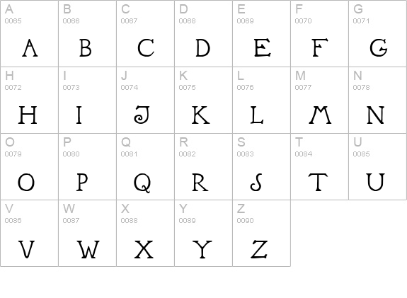 Brandywineâ„¢ uppercase A-Z preview