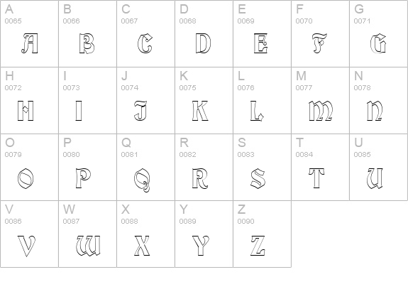Brandywine-Hollow-Condensed Normal uppercase A-Z preview
