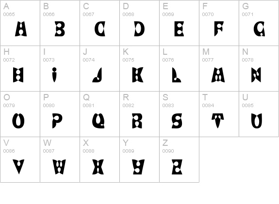 BrashDisplayCaps uppercase A-Z preview