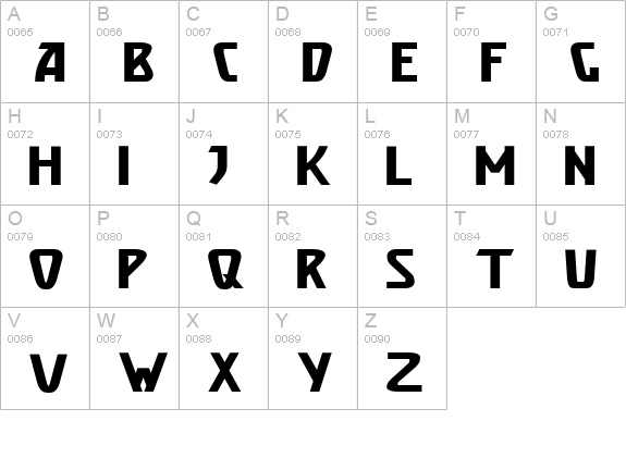 Brassett_Bold uppercase A-Z preview