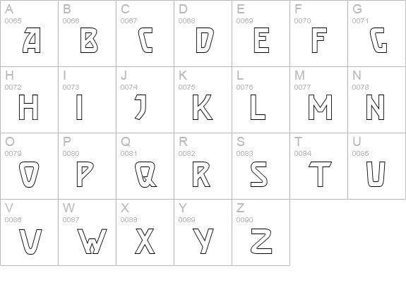 Brassett_Outline uppercase A-Z preview