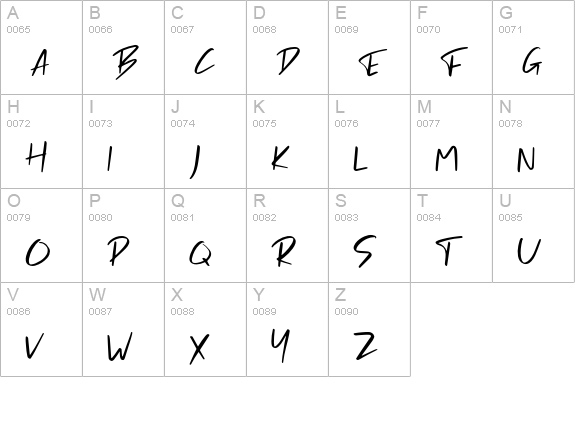 Bravely uppercase A-Z preview