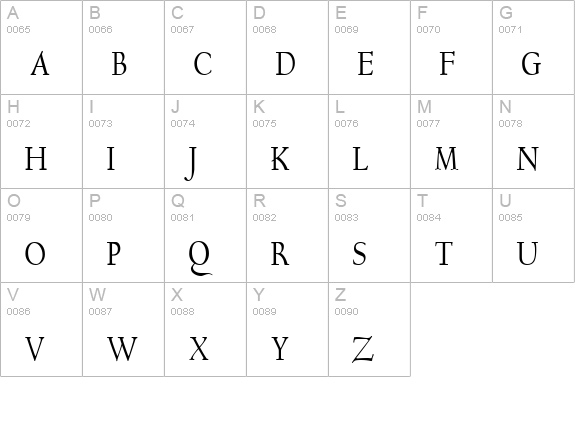 Bravo-Condensed Normal uppercase A-Z preview