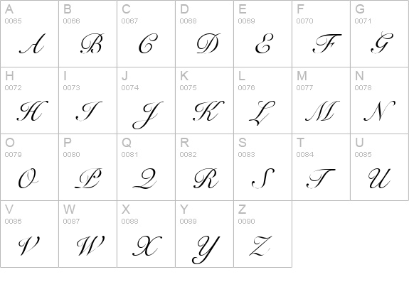 BravoScriptSSK uppercase A-Z preview