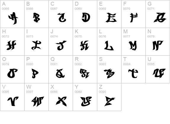 BREAKBEAT uppercase A-Z preview