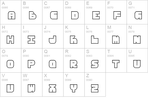 Breakbeat BTN Outline uppercase A-Z preview