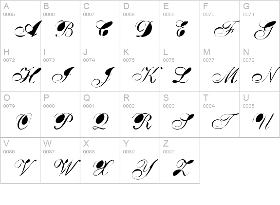 BreastBomb uppercase A-Z preview