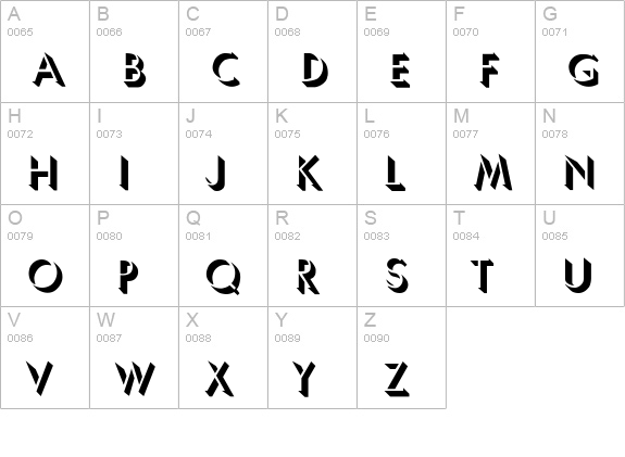 Brela-Thin uppercase A-Z preview